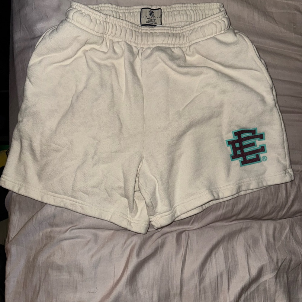White Athletic Shorts with Logo